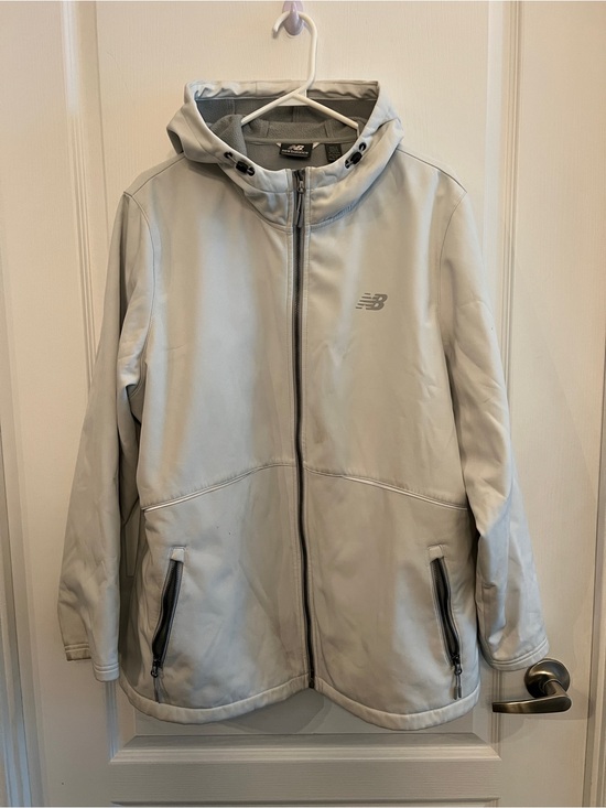 New Balance Jackets & Blazers - New Balance Light Gray Hooded Performance Jacket